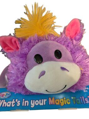 FlipaZoo Magic Tails 2-in-1 Blue Dragon Purple Unicorn 11in Plush Toy